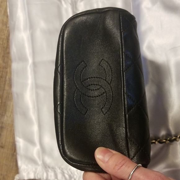 CHANEL Crossbody My Crush Vanity Lambskin Quilted Black Gold Bijoux Chain Handle - Picture 15 of 17